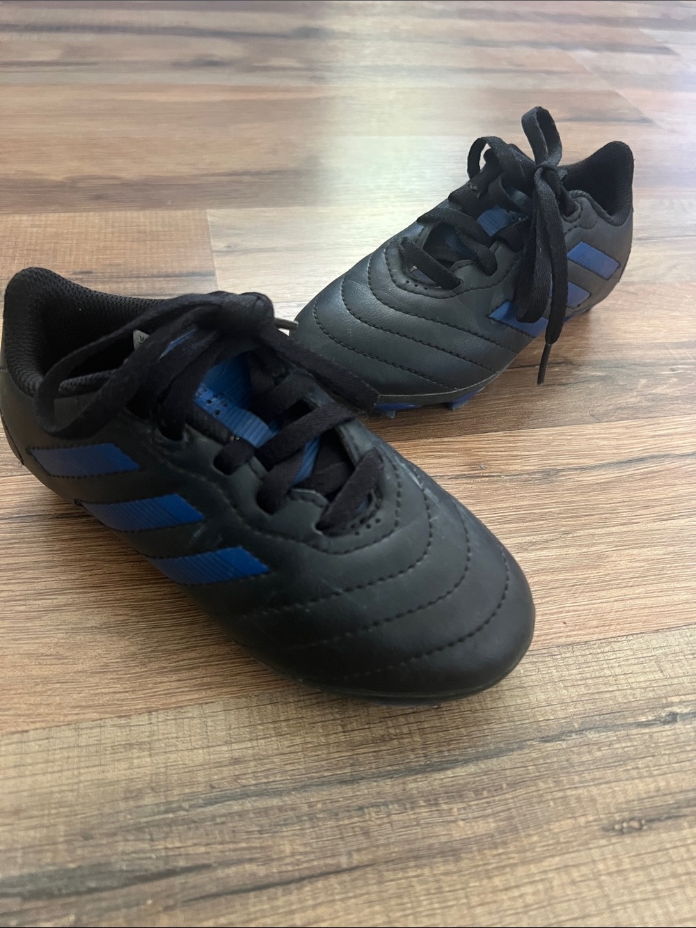 Adidas Kid's Goletto VIII FG Soccer Cleats Black/Blue Boys Size 10K Futbol Shoes